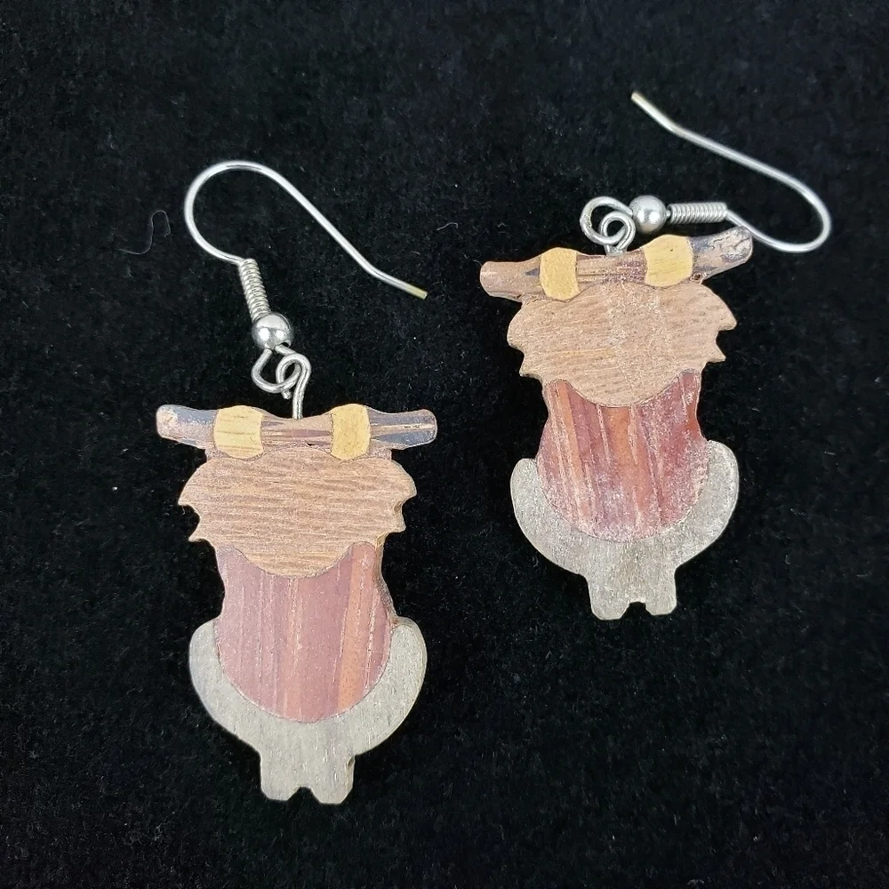 Koala Bear Mixed Wooden Pieced Opal Nose Earrings